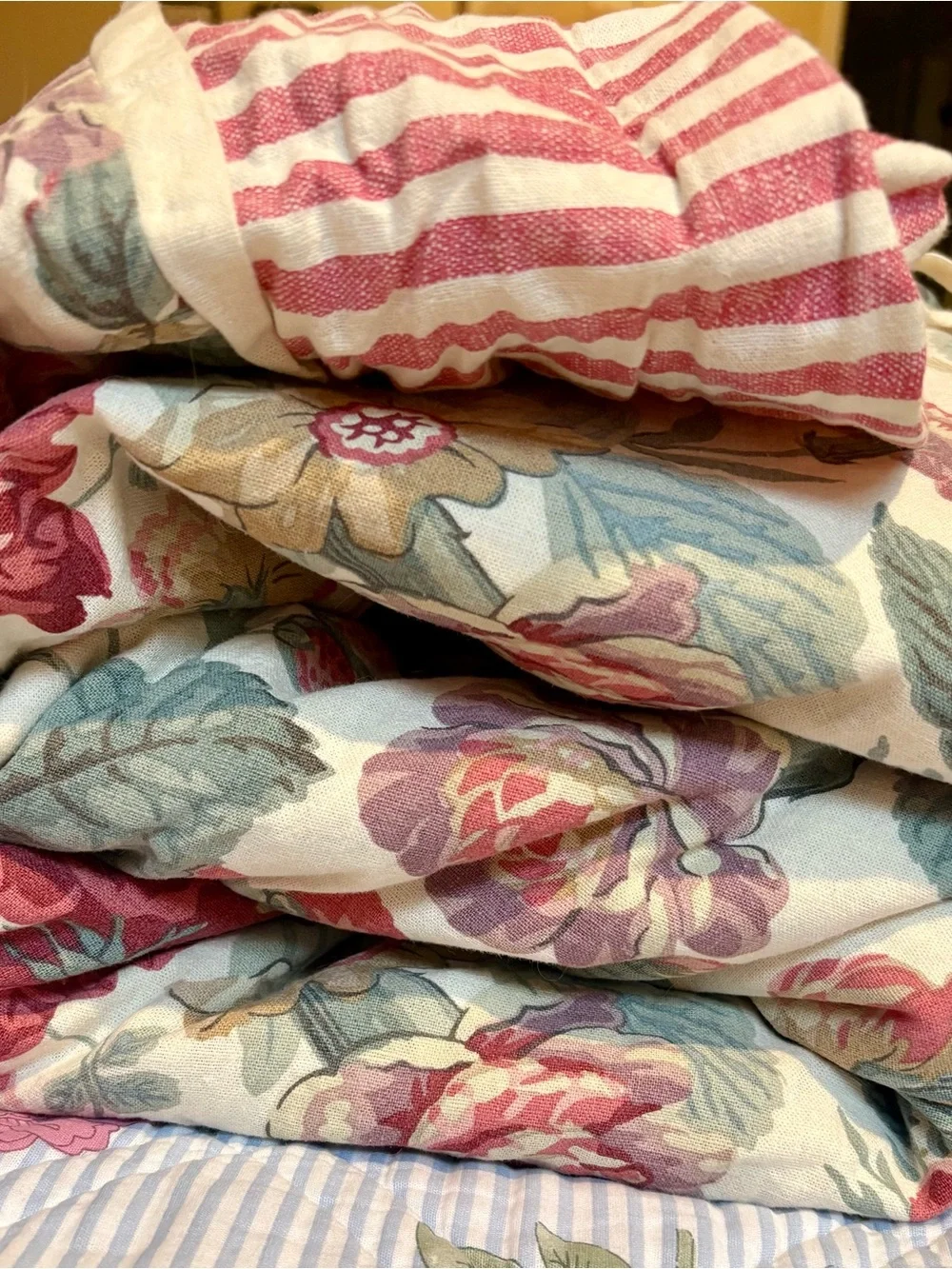Pottery Barn Elia Floral Reversible Cotton Linen Blend Duvet Cover KING/CAL KING